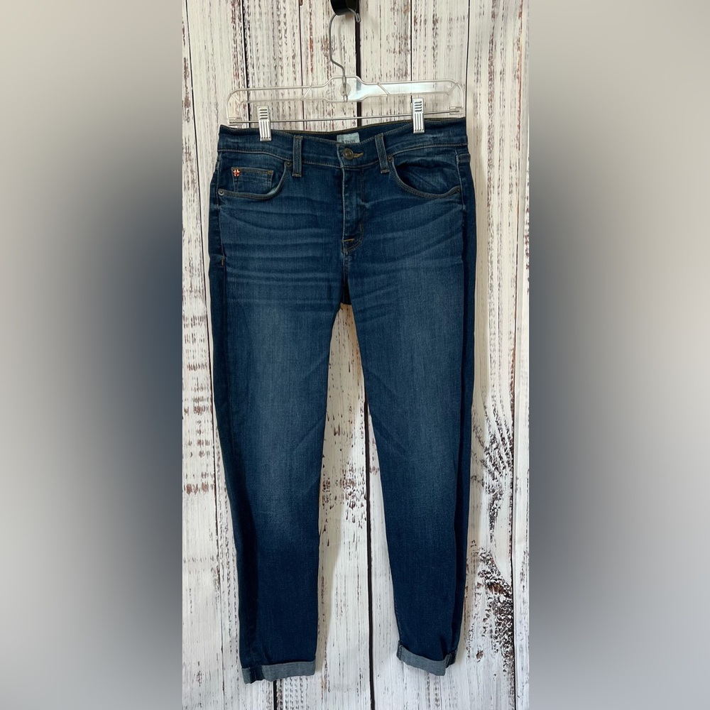 Hudson Straight-Leg Cuffed Skinny Jeans – Size 28